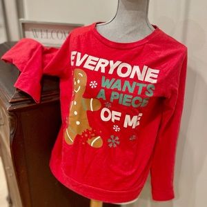 Funny saying long sleeve Gingerbread Man top Jr XL